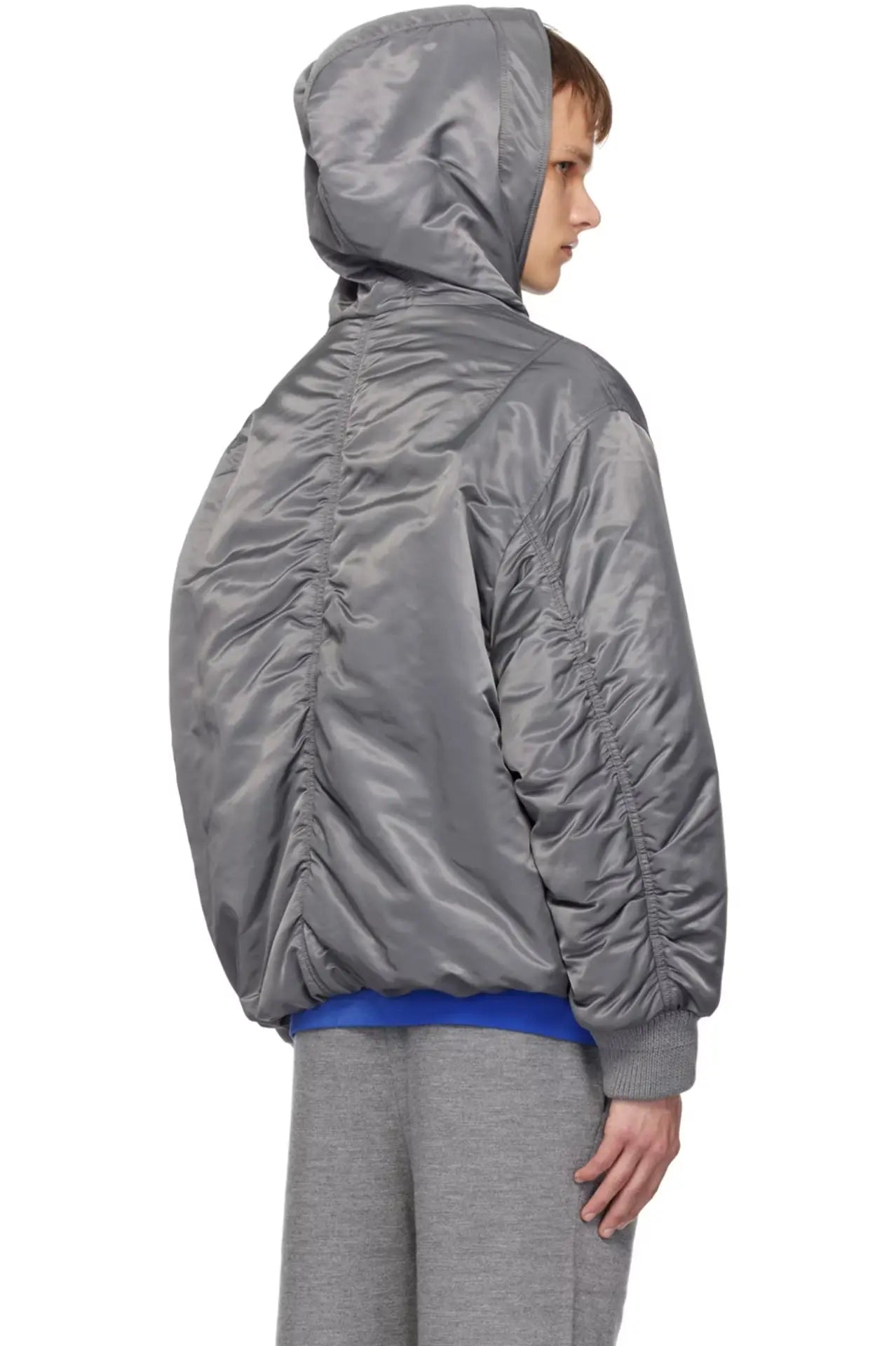 BLOUSON AVIATEUR GRIS À CAPUCHE - SOLID HOMME soemshop - SOLID HOMME