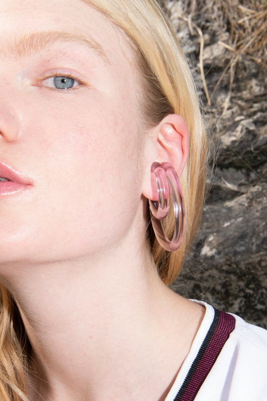 EARCUF LUMINEUX EN CRYSTAL ROSE - MUSSELS AND MUSCELS soemshop - Mussels ans Muscels