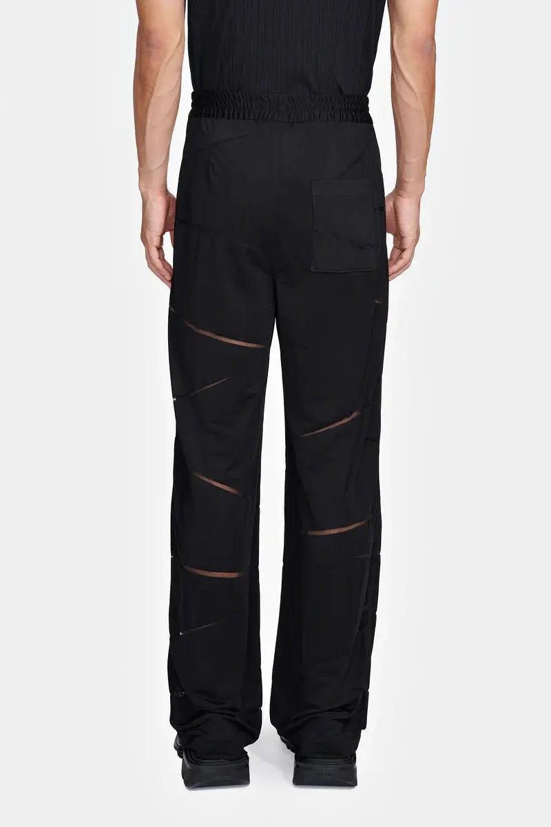 PANTALON LARGE EN JERSEY DÉVORÉ SLASH - LOUIS GABRIEL NOUCHI soemshop - Louis Gabriel Nouchi