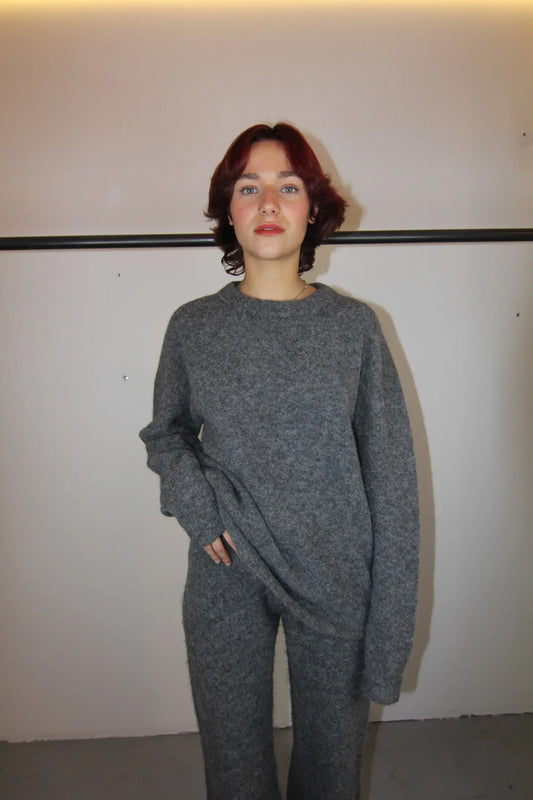 PULL GRIS EN MAILLE - ATOMOFACTORY soemshop - ATOMOFACTORY