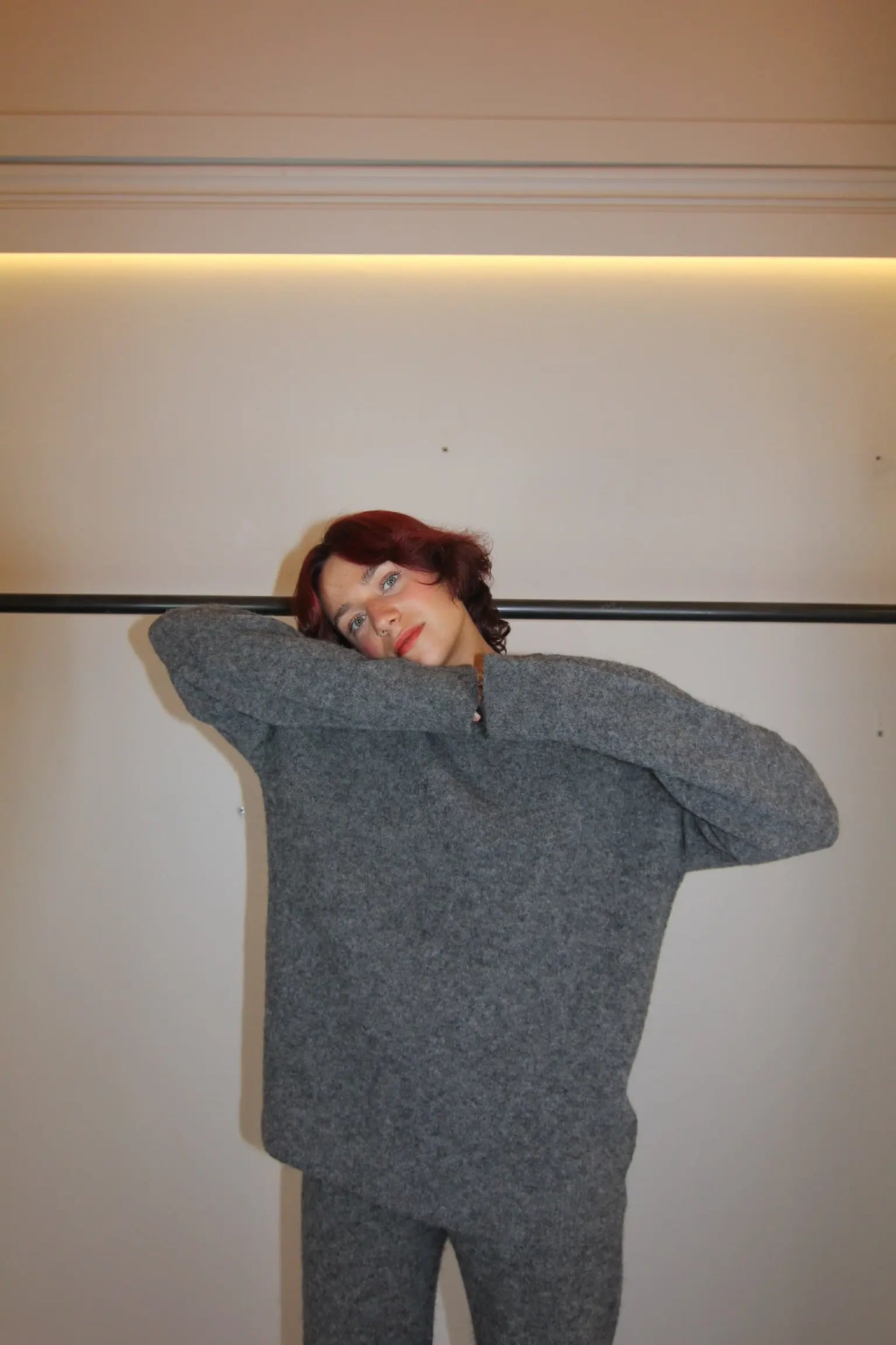 PULL GRIS EN MAILLE - ATOMOFACTORY soemshop - ATOMOFACTORY