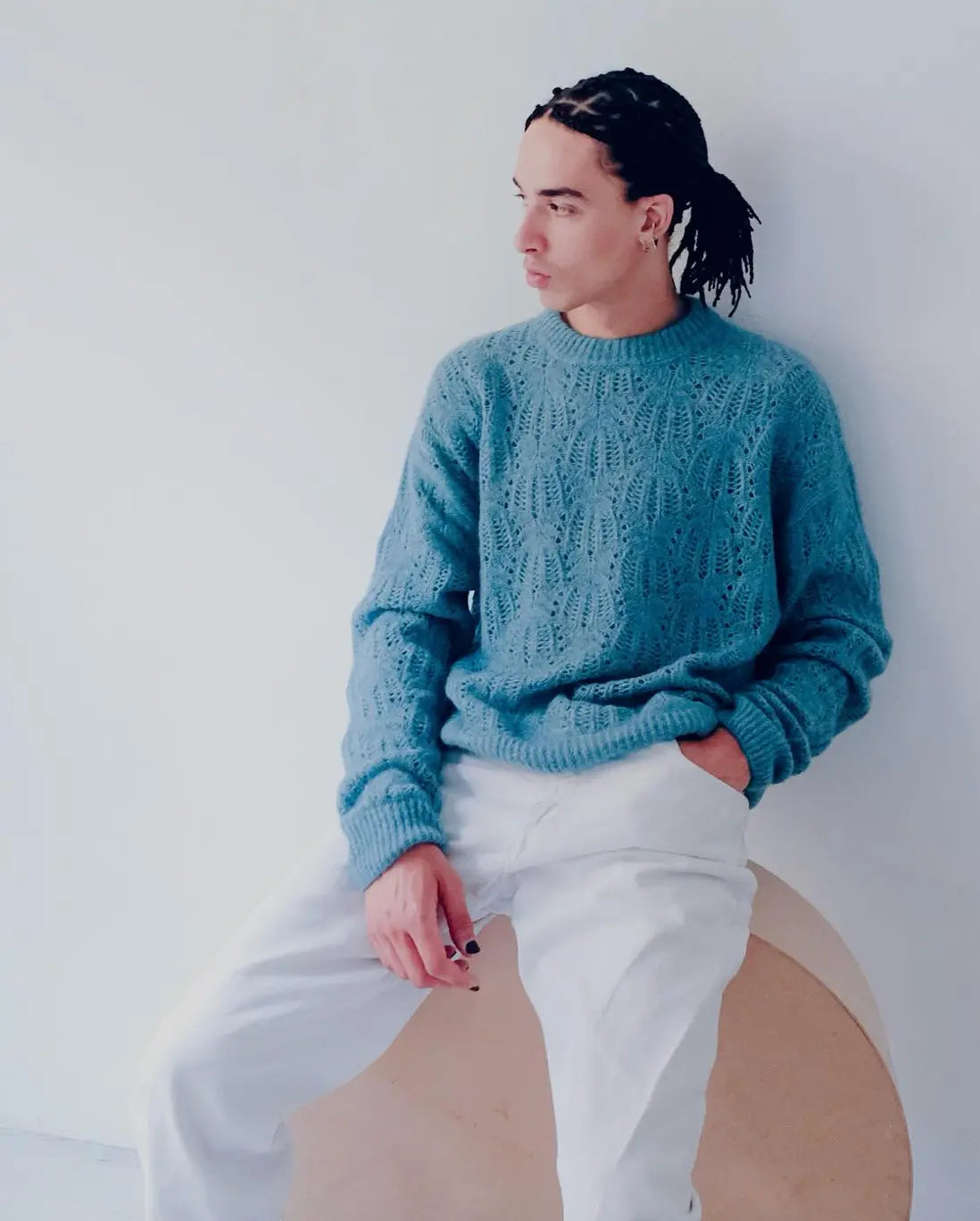 PULL MAILLE AJOURÉE AQUA - ATOMOFACTORY soemshop - ATOMOFACTORY
