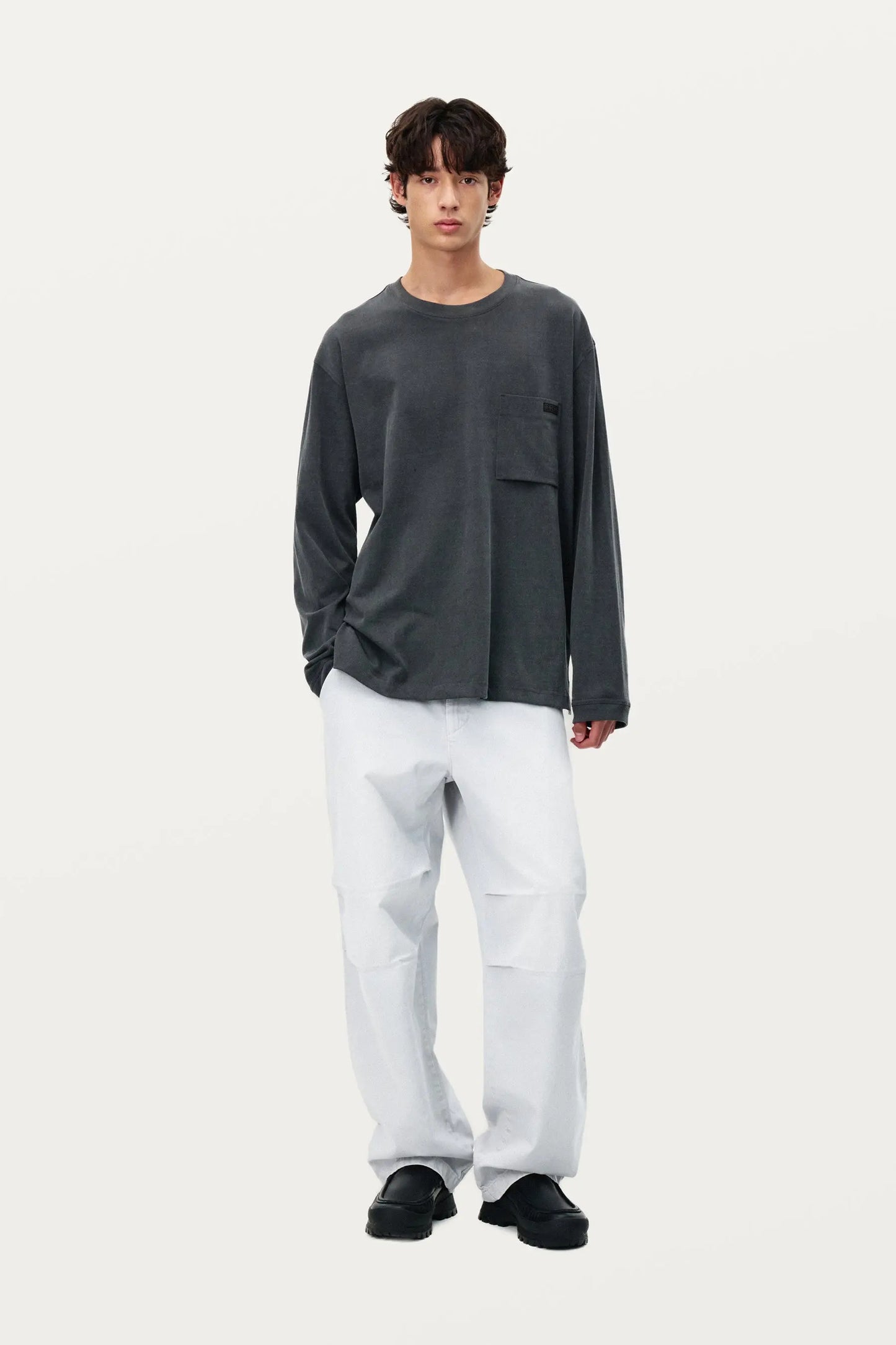 TEE-SHIRT GRIS MANCHE LONGUE - SOLID HOMME soemshop - SOLID HOMME