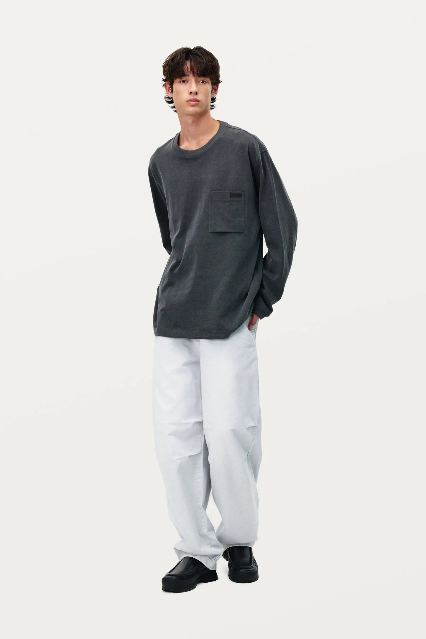 TEE-SHIRT GRIS MANCHE LONGUE - SOLID HOMME soemshop - SOLID HOMME