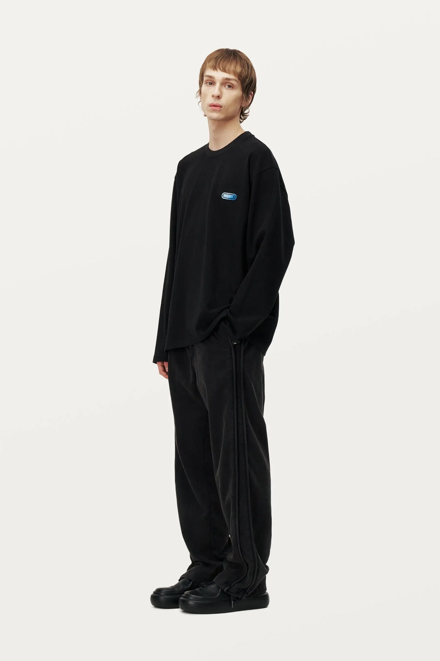TEE-SHIRT NOIR MANCHE LONGUE - SOLID HOMME soemshop - SOLID HOMME