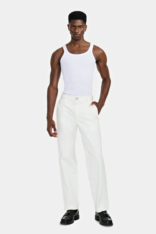 PANTALON DROIT 5 POCHES EN DENIM BLANC - LOUIS GABRIELLE NOUCHI