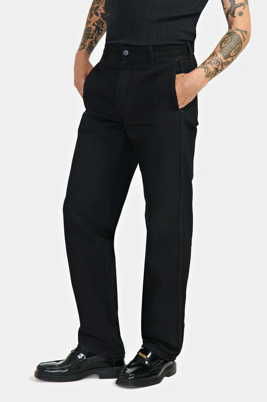 PANTALON DROIT 5 POCHES EN DENIM NOIR - LOUIS GABRIELLE NOUCHI