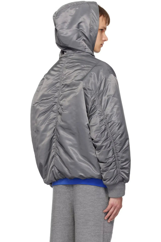 BLOUSON AVIATEUR GRIS À CAPUCHE - SOLID HOMME soemshop - SOLID HOMME