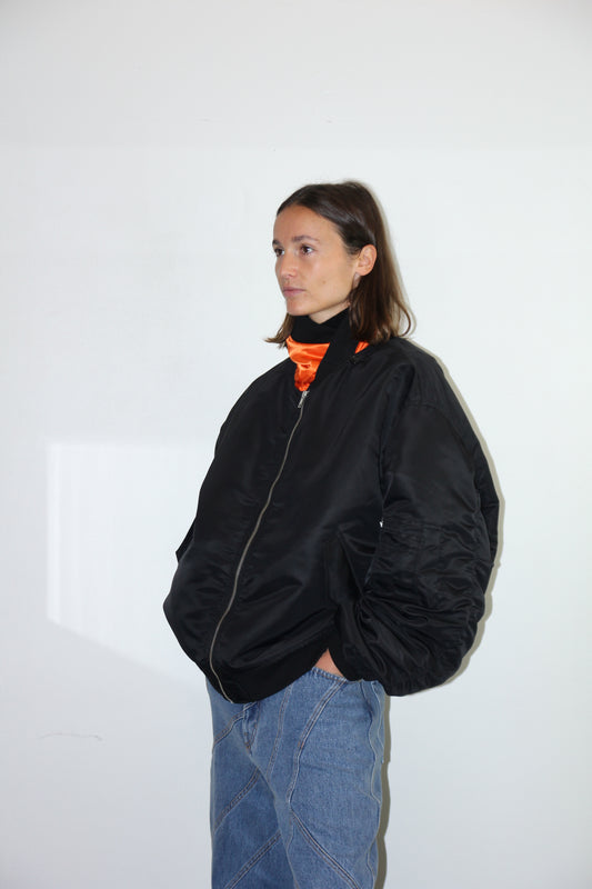 BOMBERS NOIR COL ORANGE - RIZ POLI