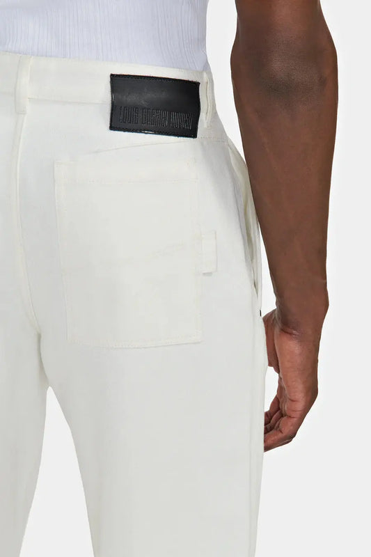 PANTALON DROIT 5 POCHES EN DENIM BLANC - LOUIS GABRIELLE NOUCHI soemshop - Louis Gabriel Nouchi