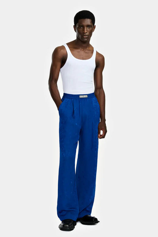 PANTALON LARGE EN JACQUARD DROPS BLEU - LOUIS GABRIEL NOUCHI soemshop - LOUIS GABRIEL NOUCHI